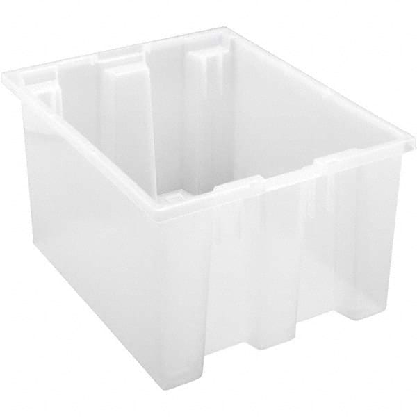 Quantum Storage - 65 Lb Load Capacity Clear Polypropylene Tote Container - Stacking, Nesting, 10" Long x 15-1/2" Wide x 19-1/2" High - Exact Tooling