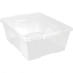 Quantum Storage - 50 Lb Load Capacity Clear Polypropylene Tote Container - Stacking, Nesting, 7.8" Long x 15.9" Wide x 21" High - Exact Tooling