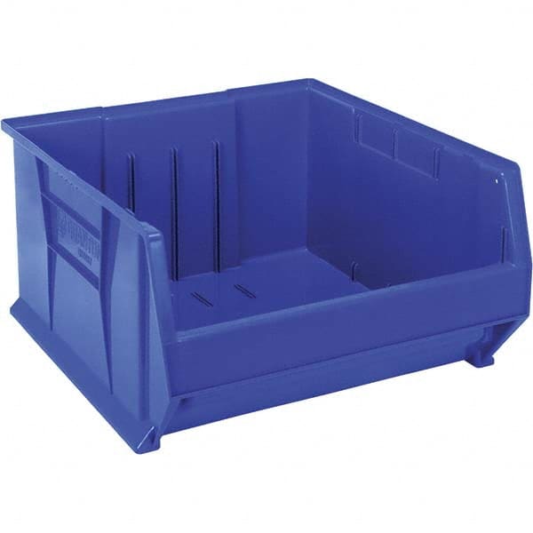 Quantum Storage - 225 Lb Load Capacity Blue Polypropylene Tote Container - Stacking, 12" Long x 22-1/2" Wide x 23.9" High - Exact Tooling