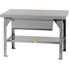 Little Giant - 72 Wide x 30" Deep x 37" High, Steel Workbench - Adjustable Height Legs - Exact Tooling