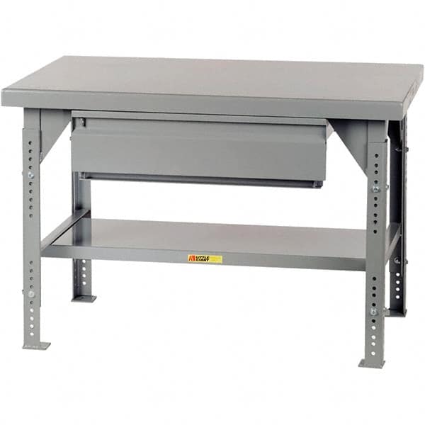 Little Giant - 72 Wide x 36" Deep x 37" High, Steel Workbench - Adjustable Height Legs - Exact Tooling