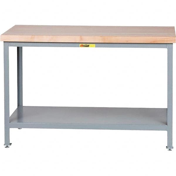Little Giant - 60 Wide x 30" Deep x 35" High, Steel Butcher Block Top - 2,000 Lb Capacity, 35" High - Exact Tooling