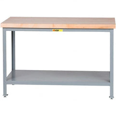 Little Giant - 48 Wide x 24" Deep x 35" High, Steel Butcher Block Top - Adjustable Height Legs - Exact Tooling