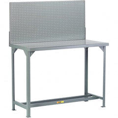 Little Giant - 48 Wide x 30" Deep x 60" High, Steel Workbench with Pegboard - Fixed Legs - Exact Tooling