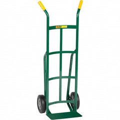 Little Giant - 800 Lb Capacity 49" OAH Hand Truck - Dual Handle, Steel, Rubber Wheels - Exact Tooling