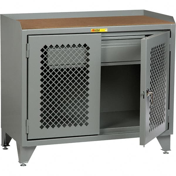 Little Giant - 2,000 Lb Capacity, 1 Drawer Mobile Cabinet Bench - 24" Wide x 43" High - Exact Tooling