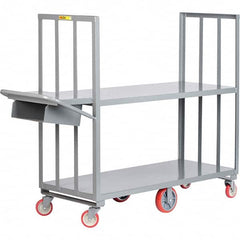 Little Giant - 2,000 Lb Capacity, 24" Wide x 60" Long x 58" High Order Picking Cart - Steel, Polyurethane Casters - Exact Tooling