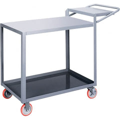 Little Giant - 1,200 Lb Capacity, 24" Wide x 48" Long x 40" High Order Picking Cart - 2 Shelf, Steel, Polyurethane Casters - Exact Tooling