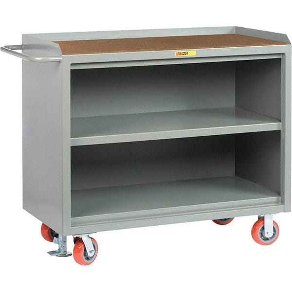 Little Giant - 3,600 Lb Capacity, 2 Drawer Mobile Service Bench - 41" Wide x 24" Deep x 43" High, Steel, Gray - Exact Tooling