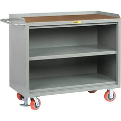 Little Giant - 3,600 Lb Capacity, 2 Drawer Mobile Service Bench - 41" Wide x 24" Deep x 43" High, Steel, Gray - Exact Tooling