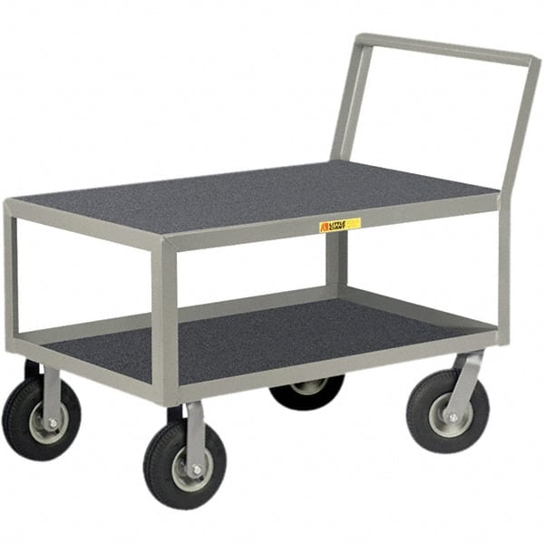 Little Giant - 1,200 Lb Capacity, 24" Wide x 48" Long x 38" High Instrument Cart - 2 Shelf, Steel, Pneumatic Casters - Exact Tooling