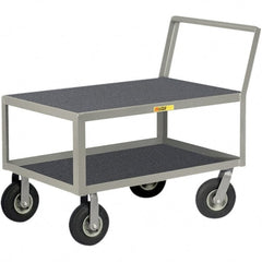 Little Giant - 1,200 Lb Capacity, 24" Wide x 48" Long x 38" High Instrument Cart - 2 Shelf, Steel, Pneumatic Casters - Exact Tooling