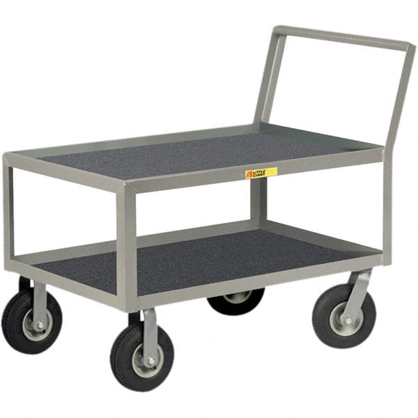 Little Giant - 1,200 Lb Capacity, 30" Wide x 48" Long x 38" High Instrument Cart - 2 Shelf, Steel, Pneumatic Casters - Exact Tooling