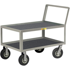 Little Giant - 1,200 Lb Capacity, 24" Wide x 36" Long x 39" High Instrument Cart - 2 Shelf, Steel, Pneumatic Casters - Exact Tooling