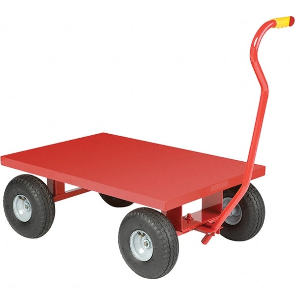 Little Giant - 1,200 Lb Capacity, 24" Wide x 36" Long x 13" High Cart - Steel, Pneumatic Casters - Exact Tooling