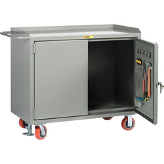 Little Giant - 3,600 Lb Capacity Mobile Workbench with Pegboard Panel - 48" Wide x 43-1/2" High - Exact Tooling