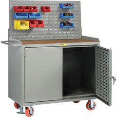 Little Giant - 3,600 Lb Capacity Mobile Workbench with Pegboard Panel - 48" Wide x 43-1/2" High - Exact Tooling
