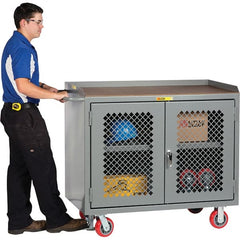 Little Giant - 3,600 Lb Capacity, 1 Shelf, 2 Door Mobile Cabinet - 48" Wide x 43" High - Exact Tooling