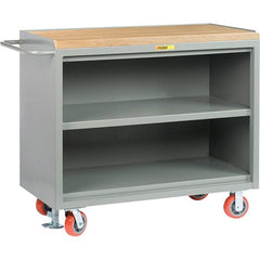 Little Giant - 3,600 Lb Capacity, 1 Drawer Mobile Service Bench - 41" Wide x 24" Deep x 43" High, Steel, Gray - Exact Tooling