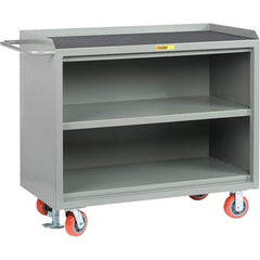 Little Giant - 3,600 Lb Capacity, 3 Drawer Mobile Service Bench - 41" Wide x 24" Deep x 43" High, Steel, Gray - Exact Tooling