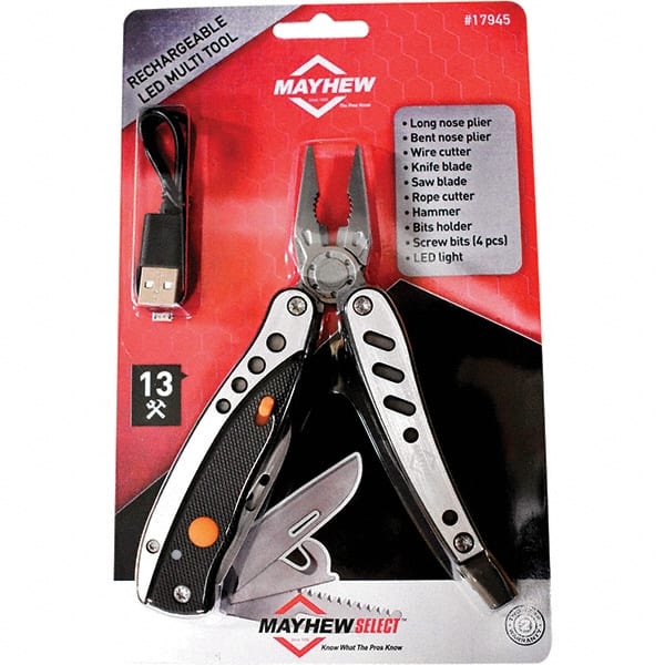 Mayhew - 13 Piece, Multi-Tool Set with 13 Functions - 6" OAL, 4" Closed Length - Exact Tooling