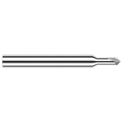 Harvey Tool - 5/64" Diam 90°/90° 2-Flute Single End Solid Carbide Chamfer Mill - Exact Tooling
