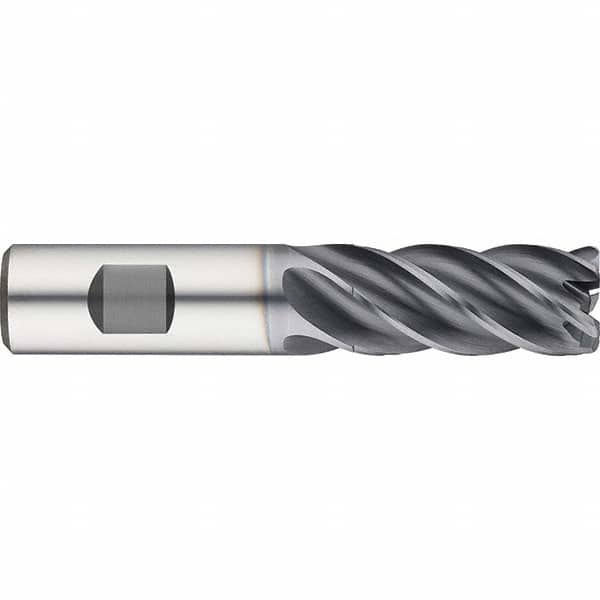 Guhring - 5/8" Diam 5 Flute Solid Carbide 0.03" Corner Radius End Mill - Exact Tooling