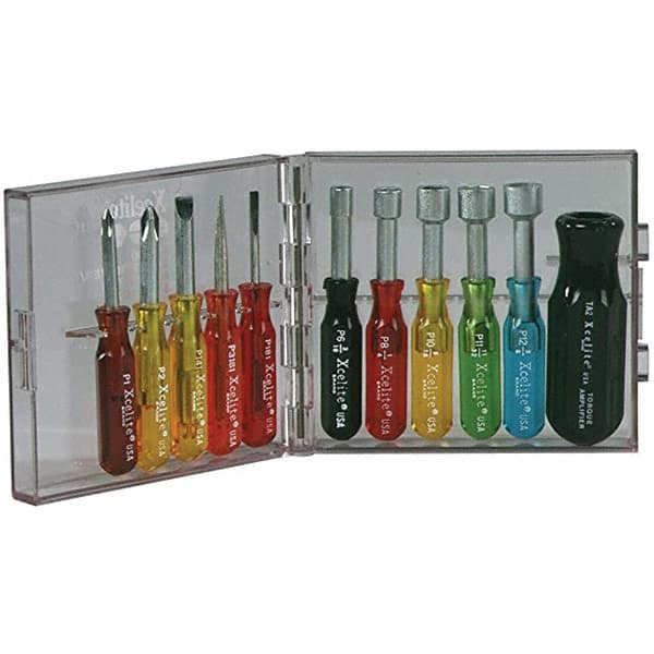 Xcelite - Screwdriver Sets Screwdriver Types Included: Nut Drivers; Phillips; Slotted Number of Pieces: 11 - Exact Tooling