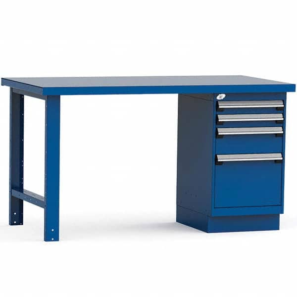 Rousseau Metal - Stationary Work Benches, Tables Type: Work Bench Top Material: Painted Steel - Exact Tooling