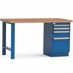 Rousseau Metal - Stationary Work Benches, Tables Type: Work Bench Top Material: Laminated Wood - Exact Tooling