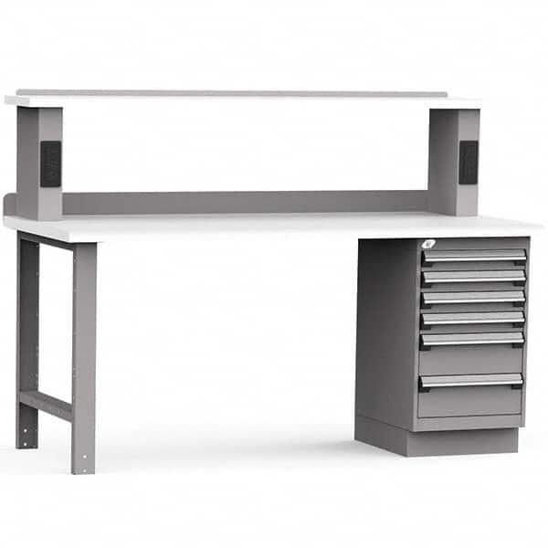 Rousseau Metal - Stationary Work Benches, Tables Type: Work Bench Top Material: Laminated Plastic - Exact Tooling