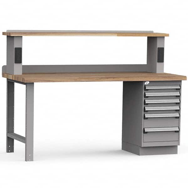 Rousseau Metal - Stationary Work Benches, Tables Type: Work Bench Top Material: Laminated Wood - Exact Tooling