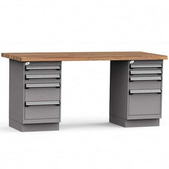 Rousseau Metal - Stationary Work Benches, Tables Type: Work Bench Top Material: Laminated Wood - Exact Tooling