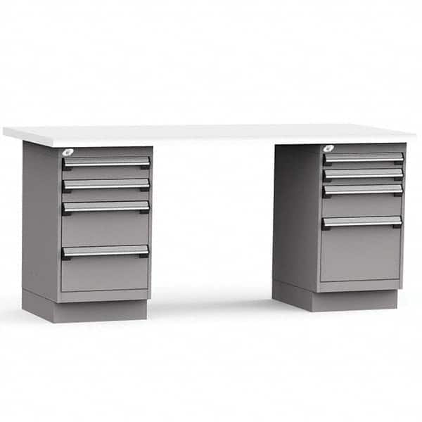 Rousseau Metal - Stationary Work Benches, Tables Type: Work Bench Top Material: Laminated Plastic - Exact Tooling