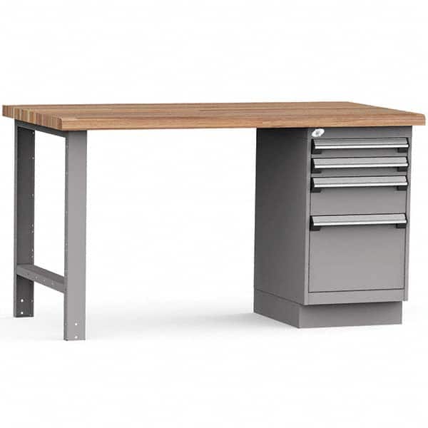 Rousseau Metal - Stationary Work Benches, Tables Type: Work Bench Top Material: Laminated Wood - Exact Tooling