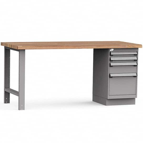 Rousseau Metal - Stationary Work Benches, Tables Type: Work Bench Top Material: Laminated Wood - Exact Tooling