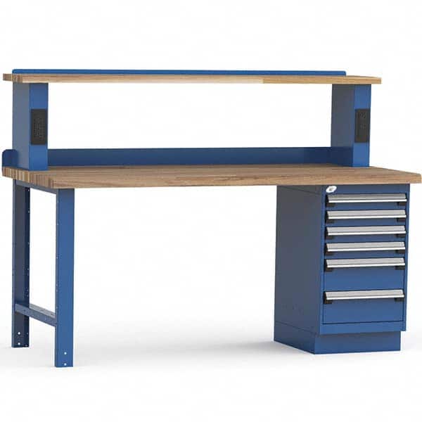 Rousseau Metal - Stationary Work Benches, Tables Type: Work Bench Top Material: Laminated Wood - Exact Tooling