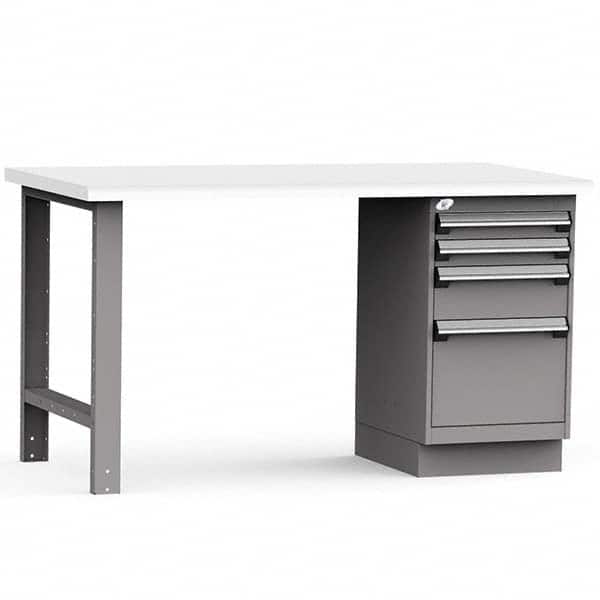 Rousseau Metal - Stationary Work Benches, Tables Type: Work Bench Top Material: Laminated Plastic - Exact Tooling