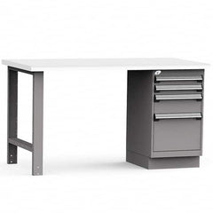 Rousseau Metal - Stationary Work Benches, Tables Type: Work Bench Top Material: Laminated Plastic - Exact Tooling