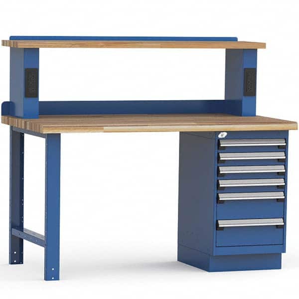 Rousseau Metal - Stationary Work Benches, Tables Type: Work Bench Top Material: Laminated Wood - Exact Tooling