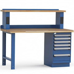 Rousseau Metal - Stationary Work Benches, Tables Type: Work Bench Top Material: Laminated Wood - Exact Tooling