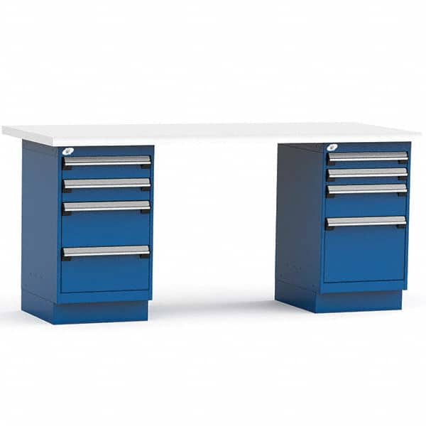 Rousseau Metal - Stationary Work Benches, Tables Type: Work Bench Top Material: Laminated Plastic - Exact Tooling