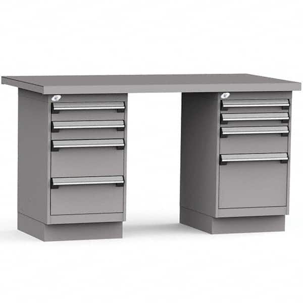 Rousseau Metal - Stationary Work Benches, Tables Type: Work Bench Top Material: Painted Steel - Exact Tooling