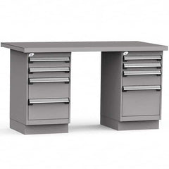 Rousseau Metal - Stationary Work Benches, Tables Type: Work Bench Top Material: Painted Steel - Exact Tooling