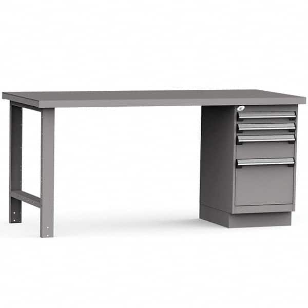 Rousseau Metal - Stationary Work Benches, Tables Type: Work Bench Top Material: Painted Steel - Exact Tooling