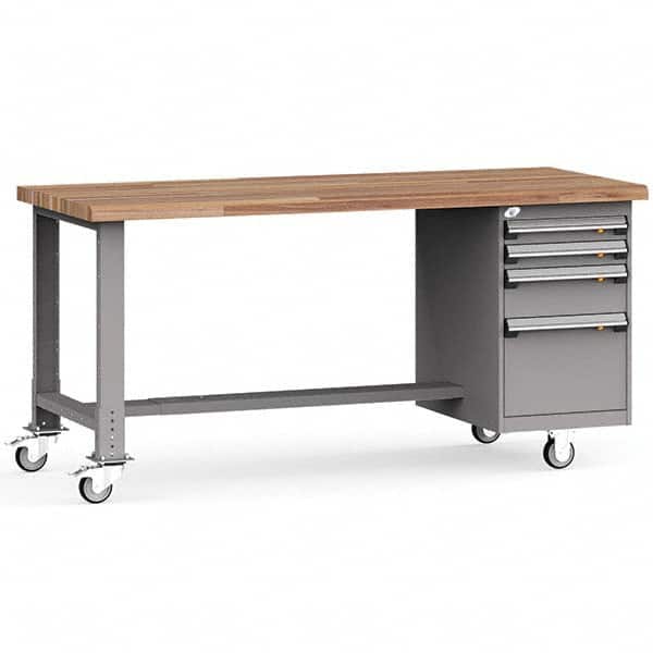 Rousseau Metal - Mobile Work Benches Type: Mobile Workbench Length: 72 (Inch) - Exact Tooling