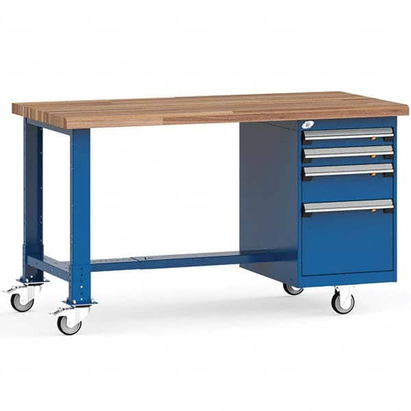 Rousseau Metal - Mobile Work Benches Type: Mobile Workbench Length: 60 (Inch) - Exact Tooling