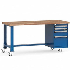 Rousseau Metal - Mobile Work Benches Type: Mobile Workbench Length: 72 (Inch) - Exact Tooling