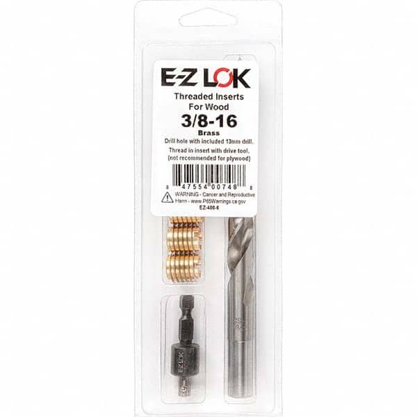 E-Z LOK - Thread Repair Kits Insert Thread Size (Inch): 3/8-16 Includes Drill: Yes - Exact Tooling