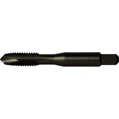 Cleveland - #10-24 UNC Class 2B 2-Flute Black Oxide Finish High Speed Steel Spiral Point Tap - Exact Tooling